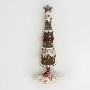 Gingerbread Layered Waffle Cone Christmas Tree w/ Icing, Sprinkles , Candy 15.75